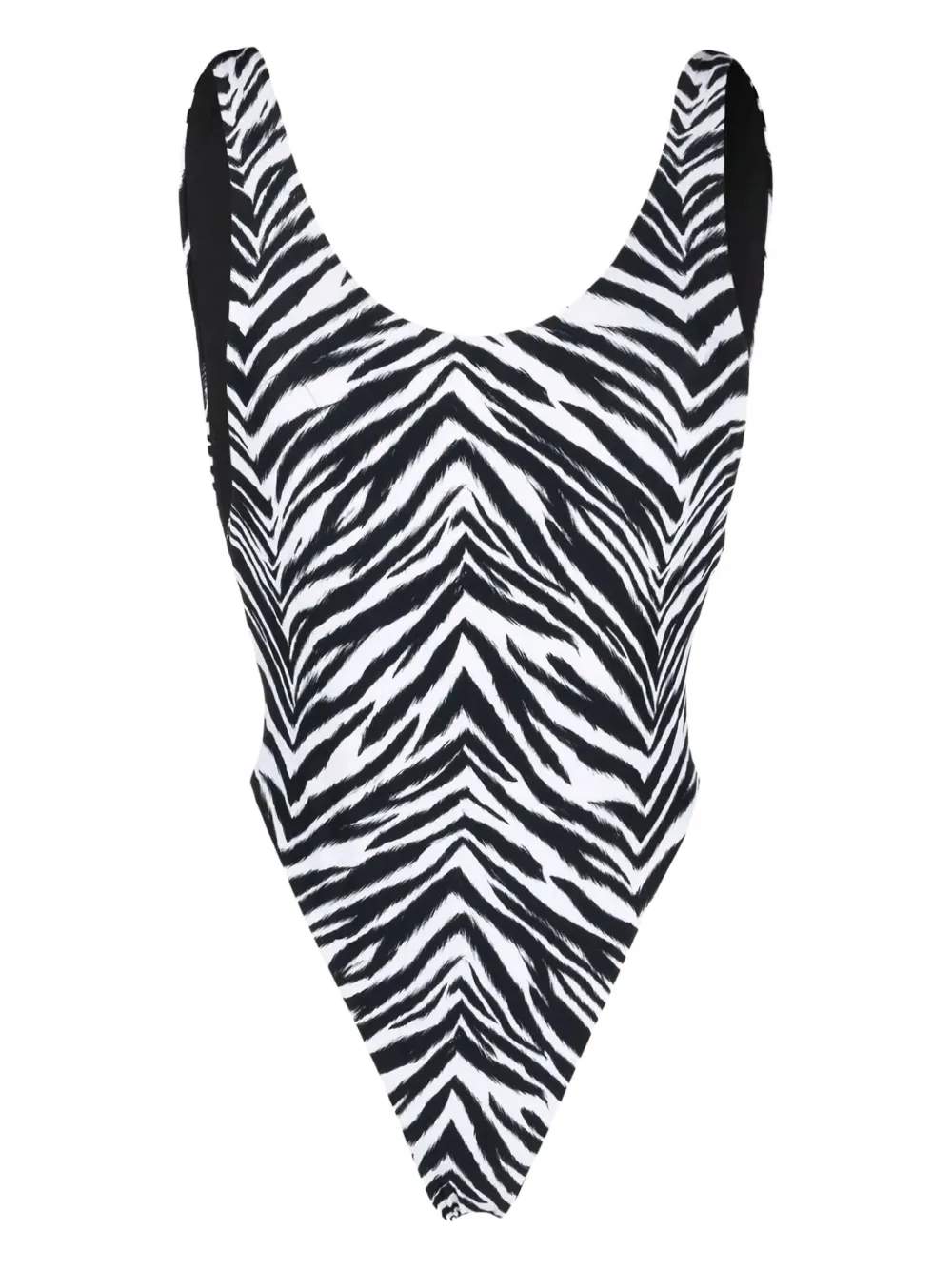Reina Olga Zebra-print Swimsuit In Black