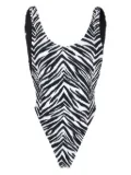 Reina Olga zebra-print swimsuit - Black