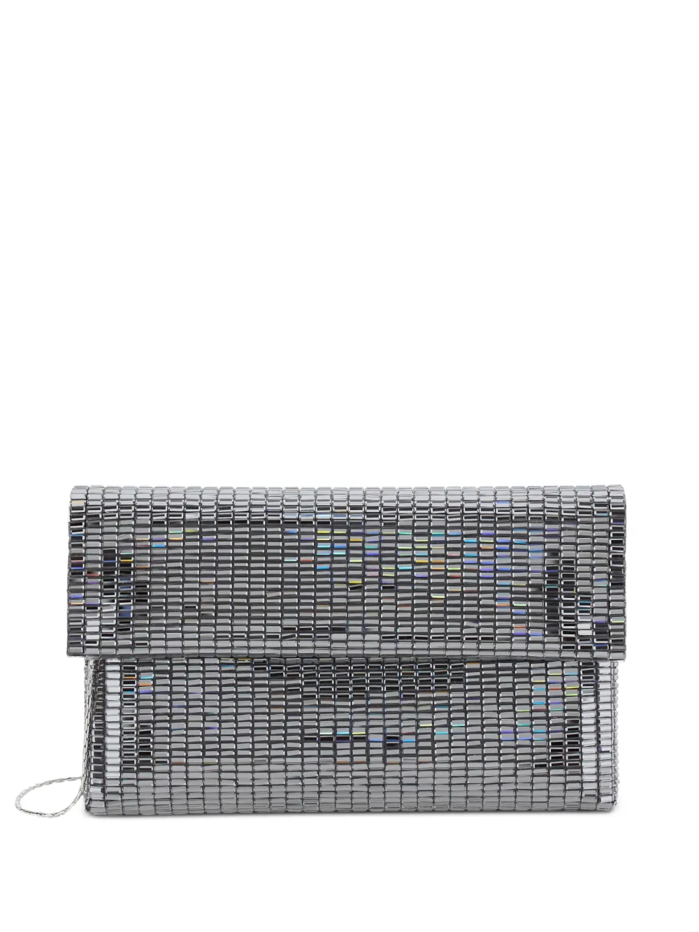 TWENTY FOURHAITCH pixel-pattern clutch bag - Argento
