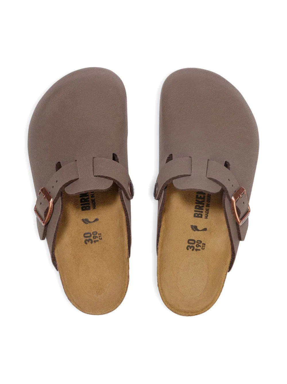 Birkenstock Kids Boston slippers met gespsluiting Bruin
