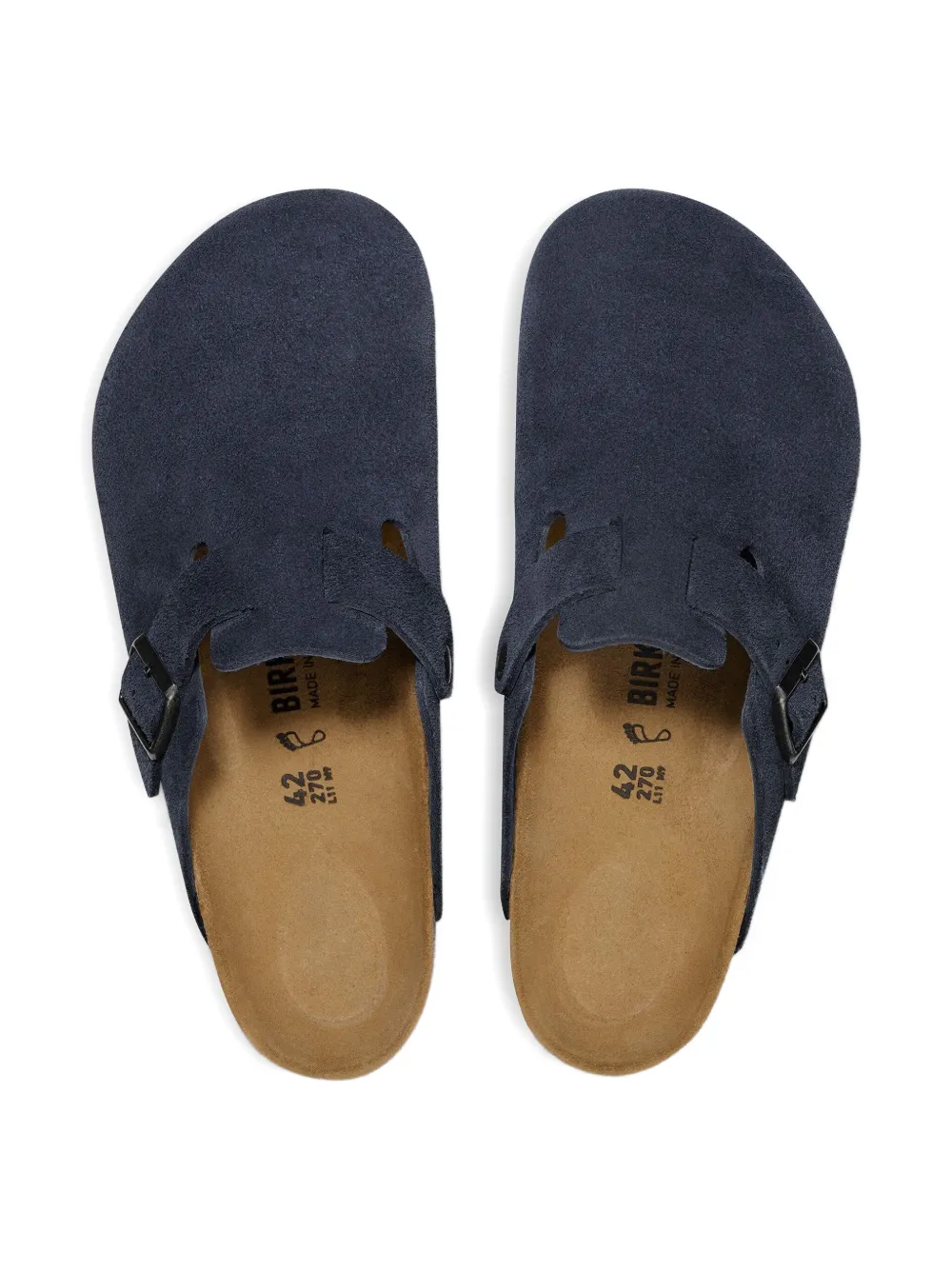 Birkenstock Kids Boston slippers met gespsluiting Blauw