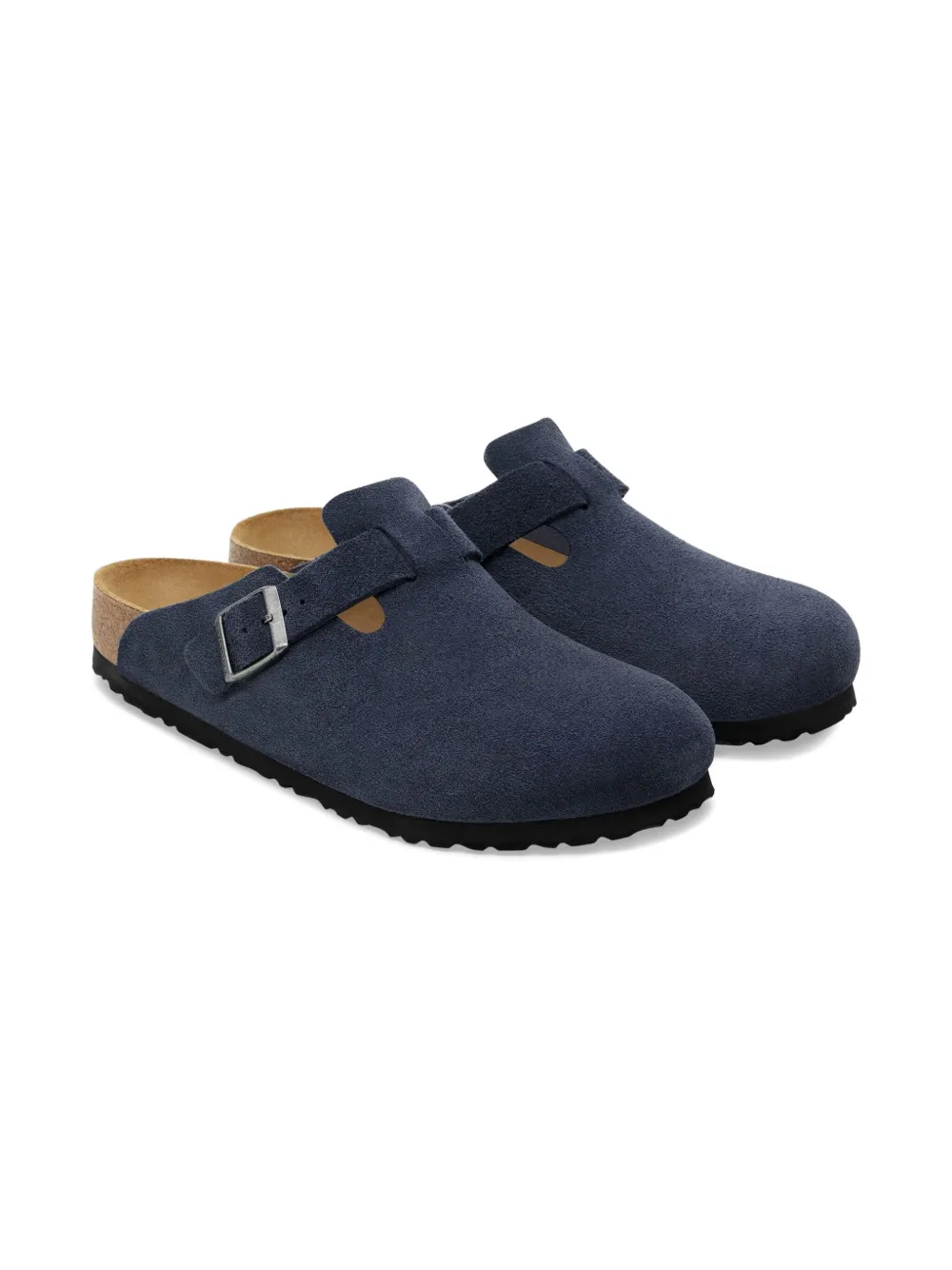 Birkenstock Kids Boston slippers met gespsluiting Blauw
