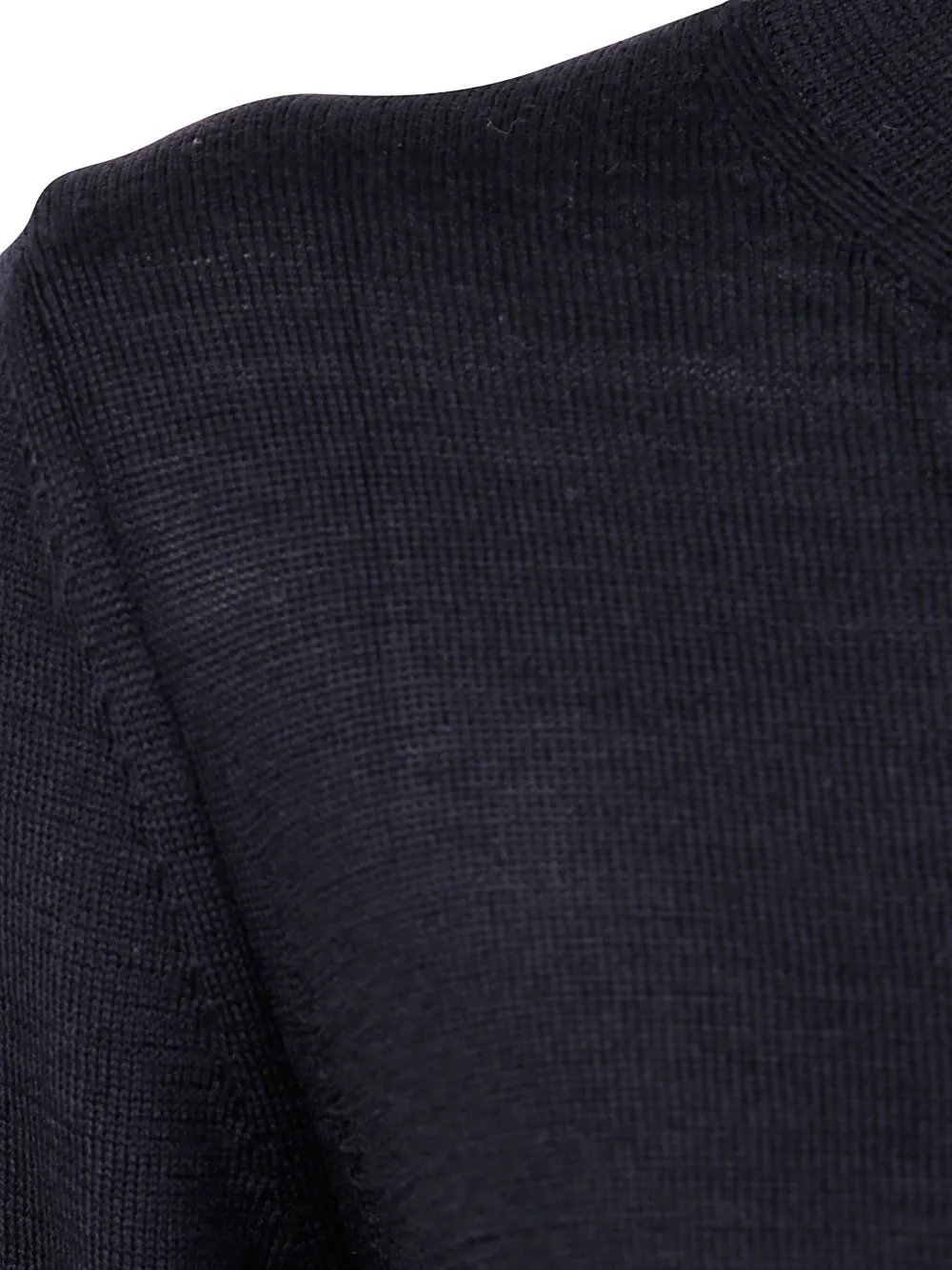 Comme Des Garçons Ribbed Hem Long Sleeve Crew Neck Cardigan In Black