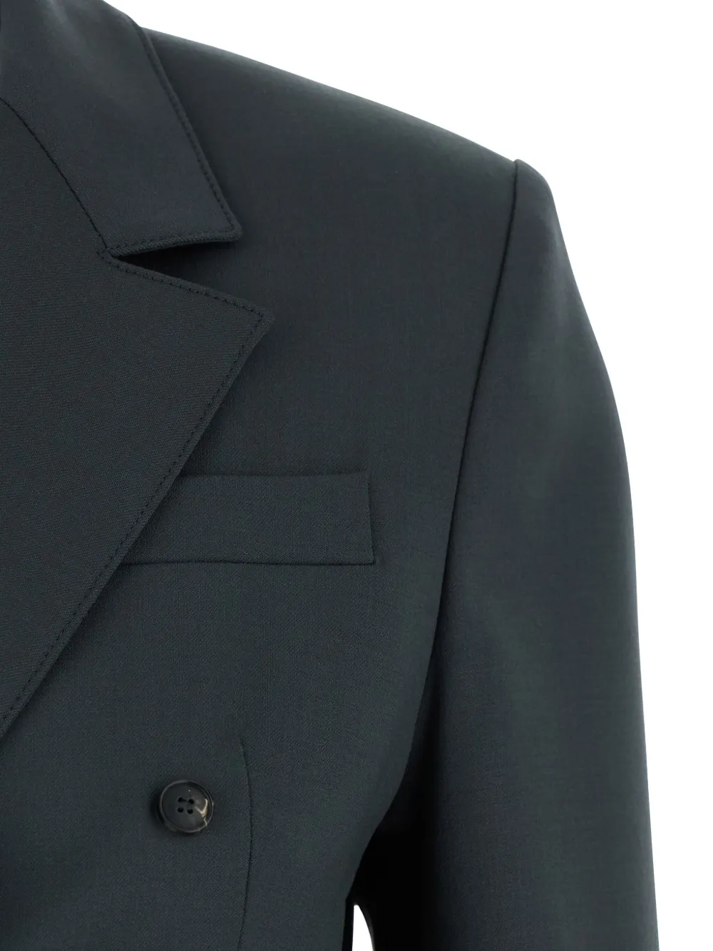 Tela Double-breasted Peak-lapel Blazer In Green