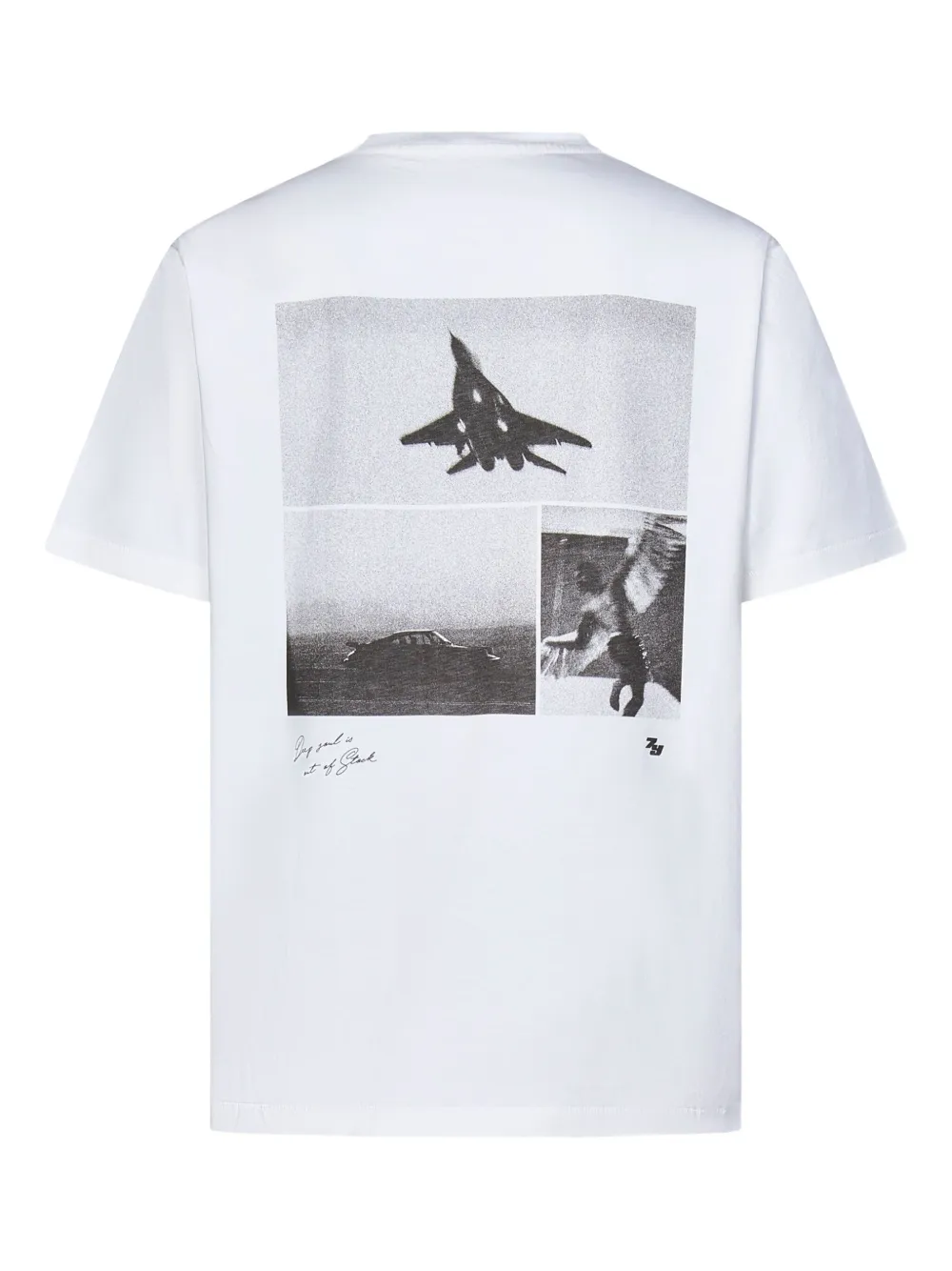 STATE OF ORDER Geribbeld T-shirt met fotoprint en ronde hals - Wit