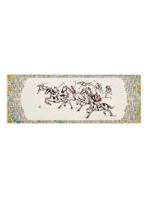 Shanghai Tang equestrian print silk scarf