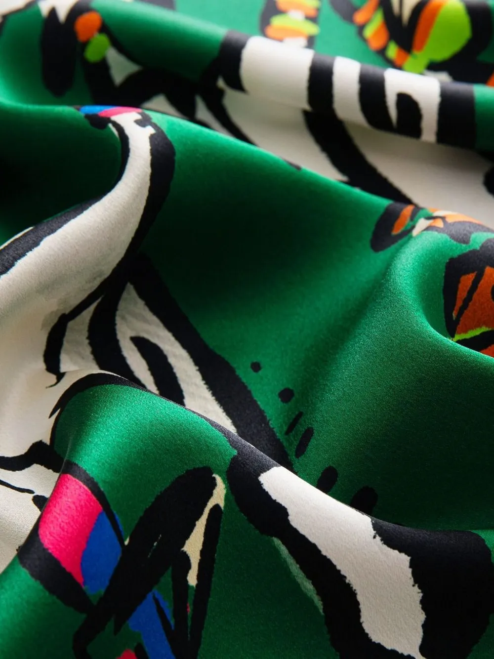 Shanghai Tang Zijden sjaal met print Groen