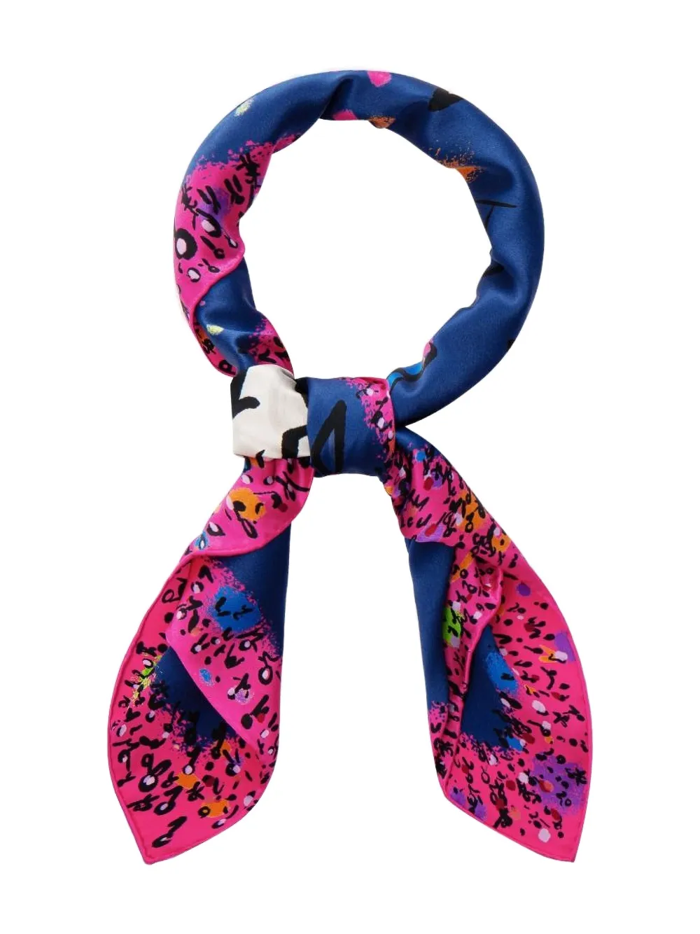 Shanghai Tang equestrian print silk scarf - ブルー Shanghai Tang equestrian print silk scarf - ブルー
