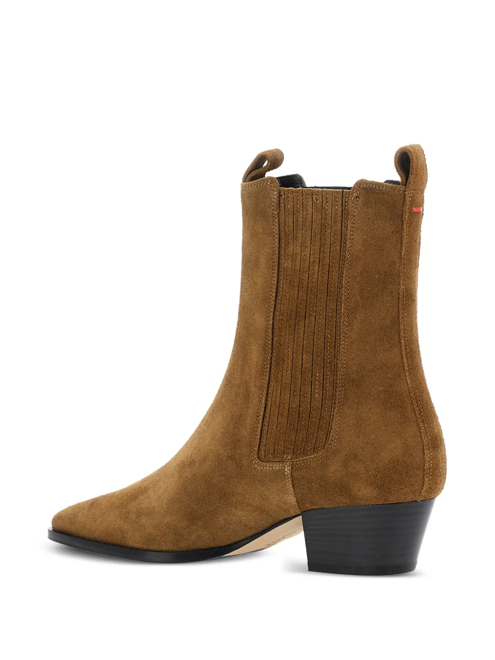 Aeyde side-panels pointed-toe ankle boots Brown