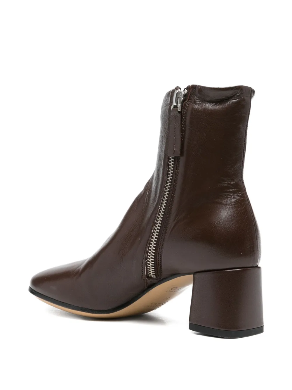 Pomme D'or 65mm Block-heel Leather Ankle Boots In Burgundy