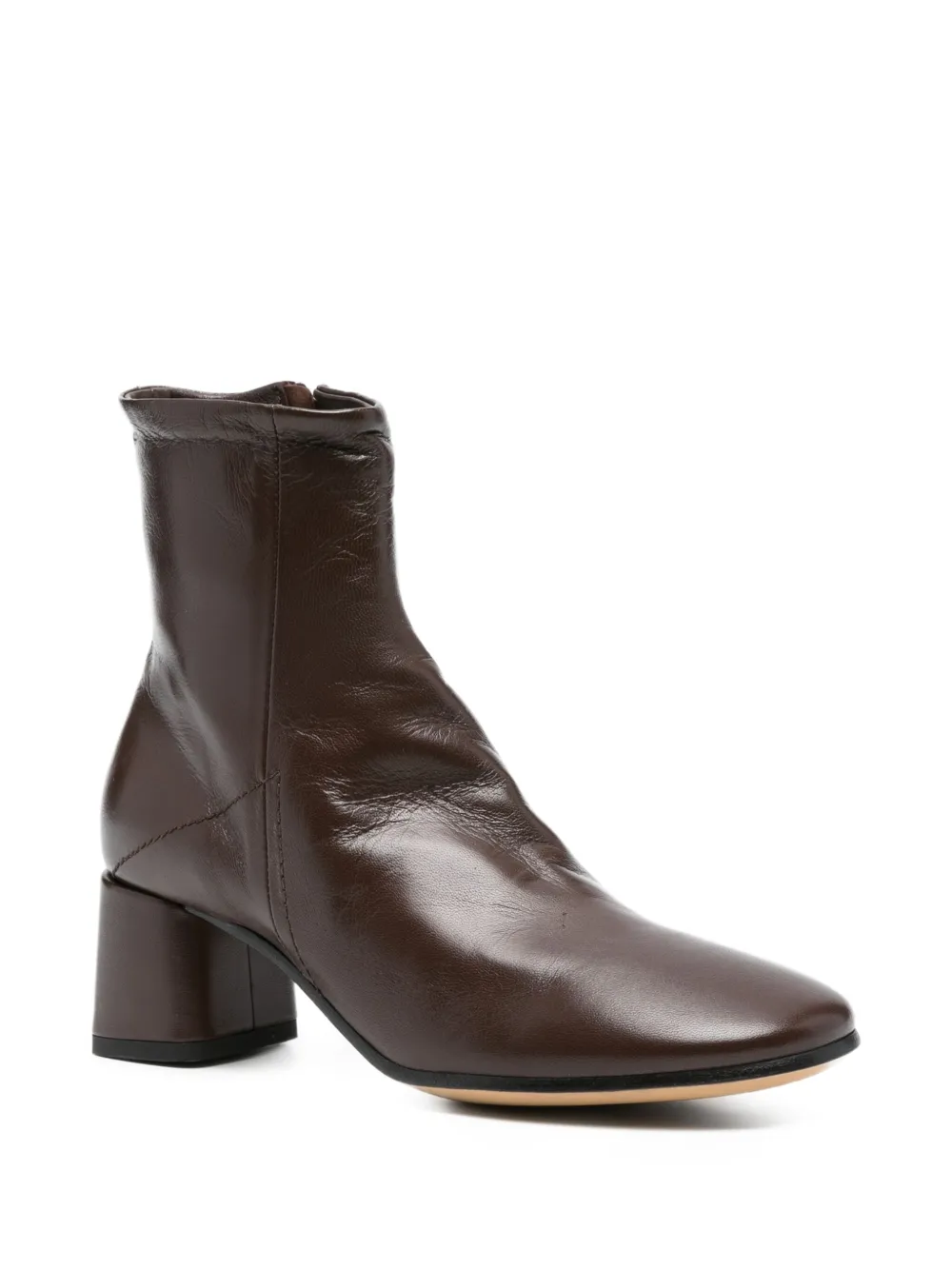 Pomme D´Or 65mm block-heel leather ankle boots Brown