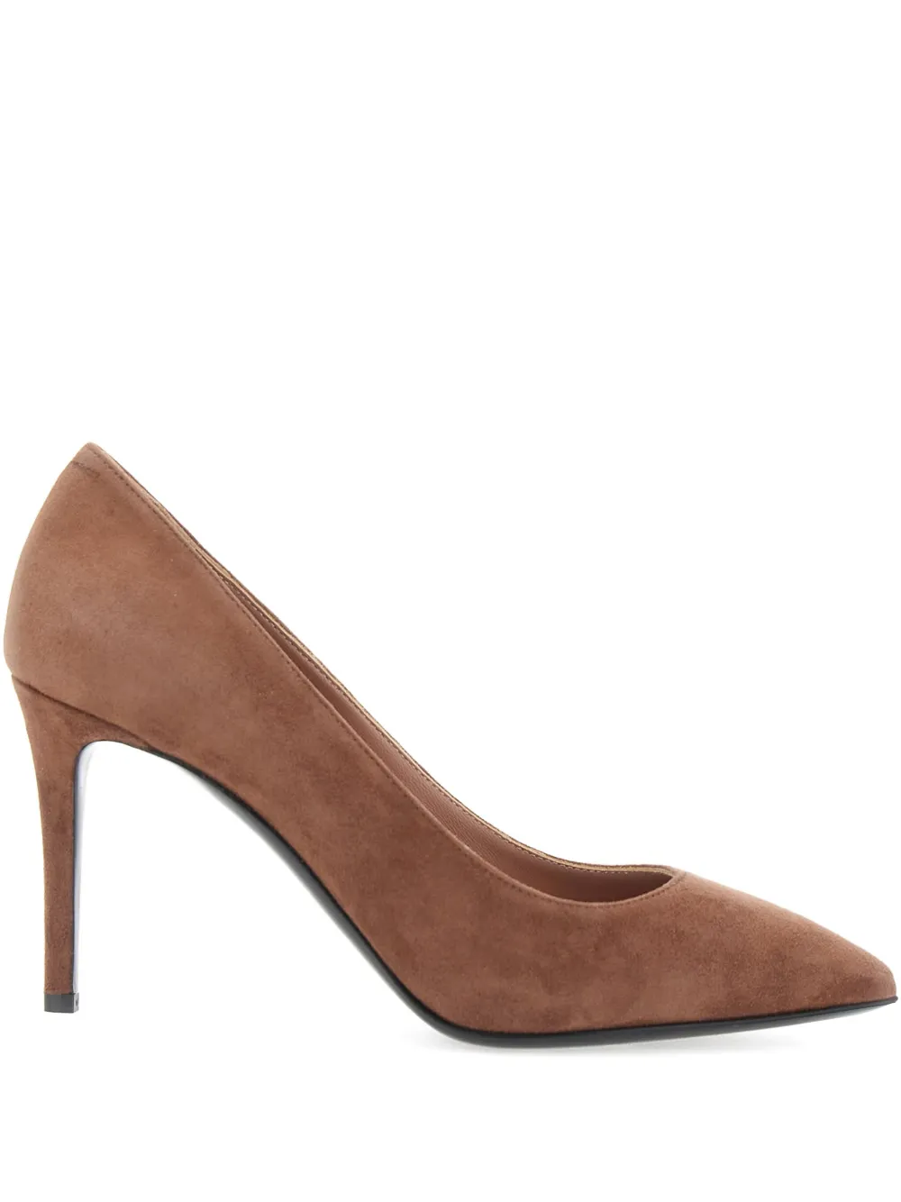 Pollini 85mm Essential suede pumps Brown