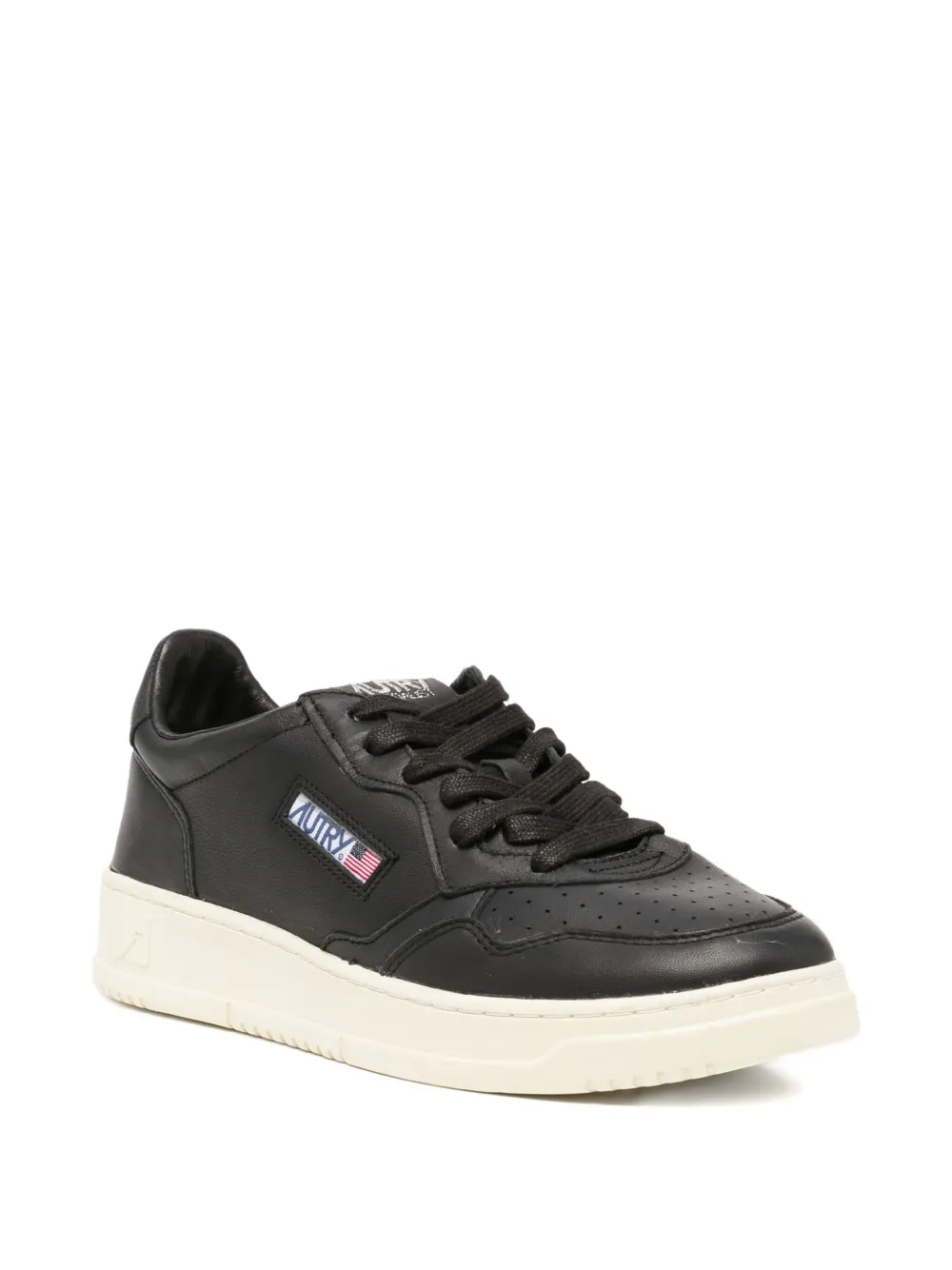 Autry Low-top Nappa Leather Sneakers With Rounded Toe In Black