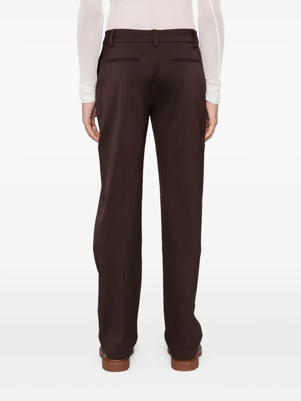 Sonia Carrasco Stitched Front Trousers In Brown