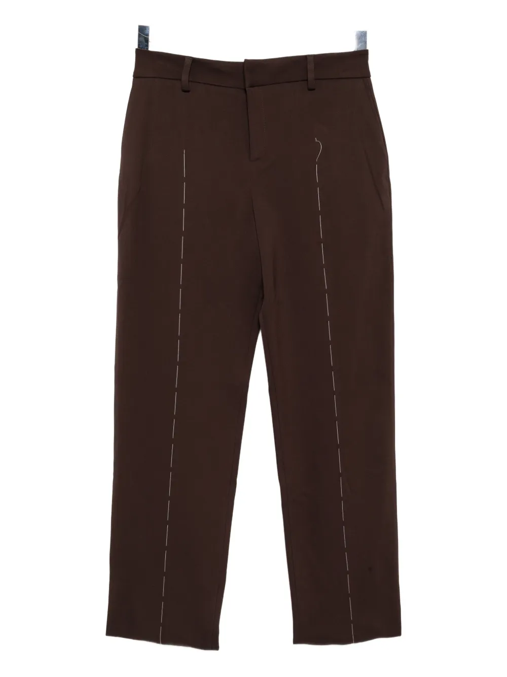 Sonia Carrasco Stitched Front Trousers In Brown