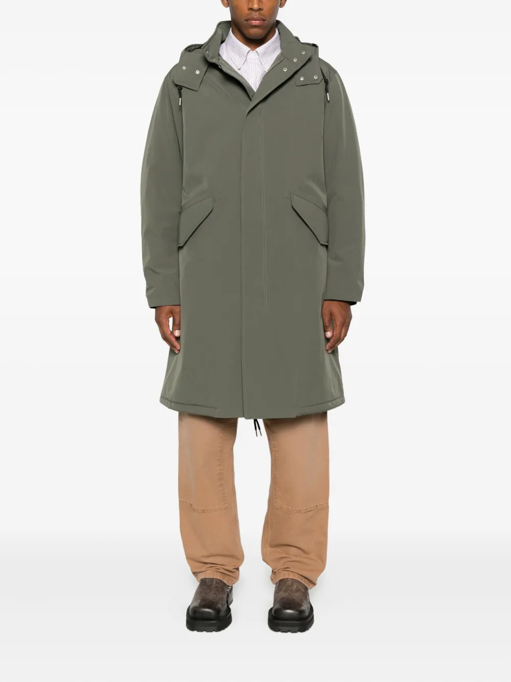 A.P.C. flap-pocket hooded coat | Single Breasted Coats | Image 2