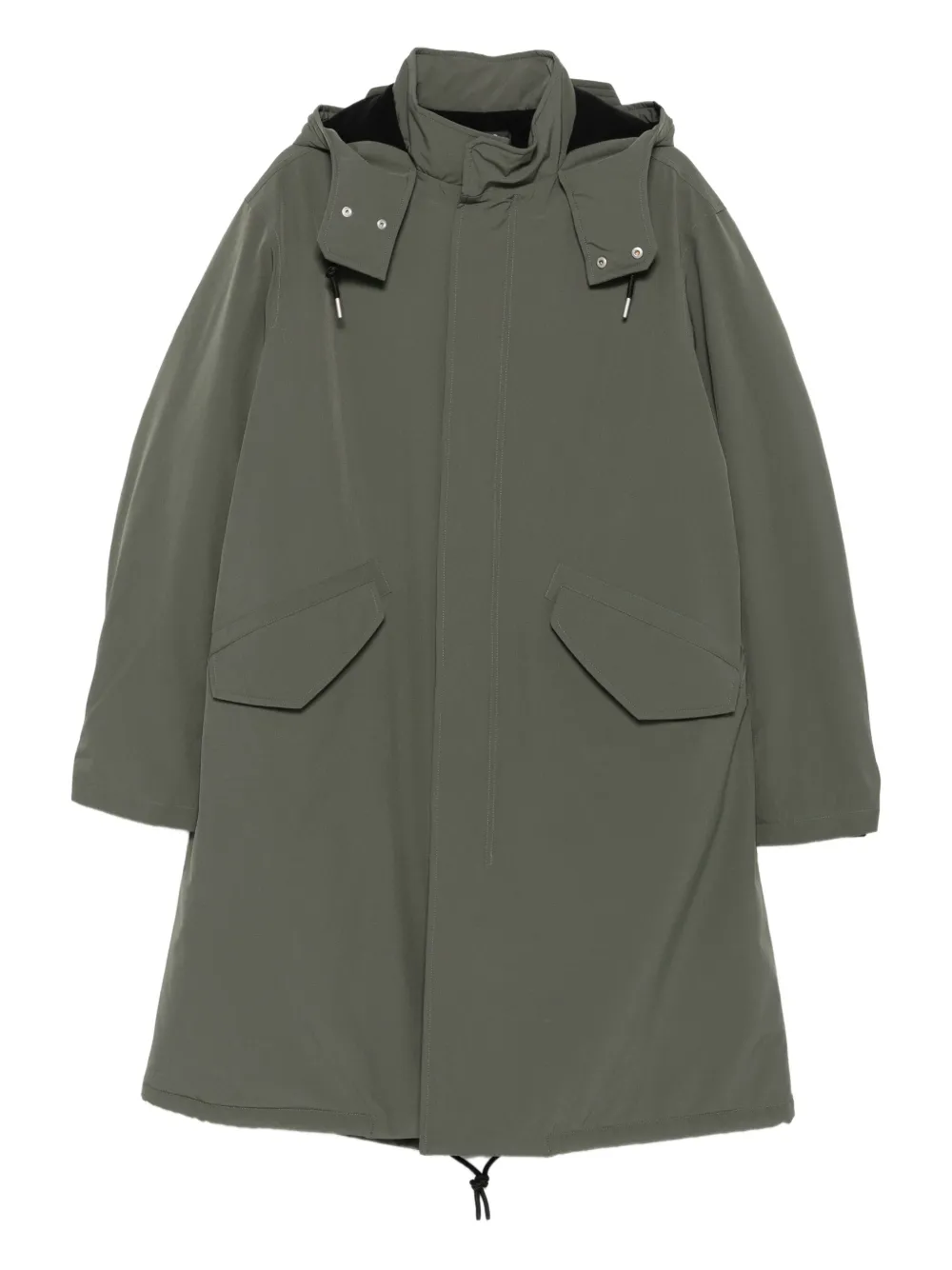 A.P.C. flap-pocket hooded coat | Green | Image 1