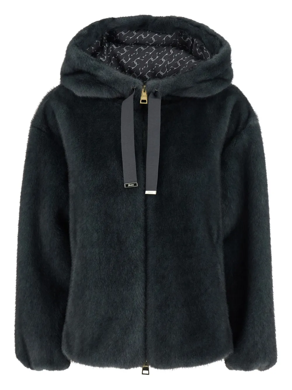 Herno hooded faux-fur jacket - グレー Herno hooded faux-fur jacket - グレー