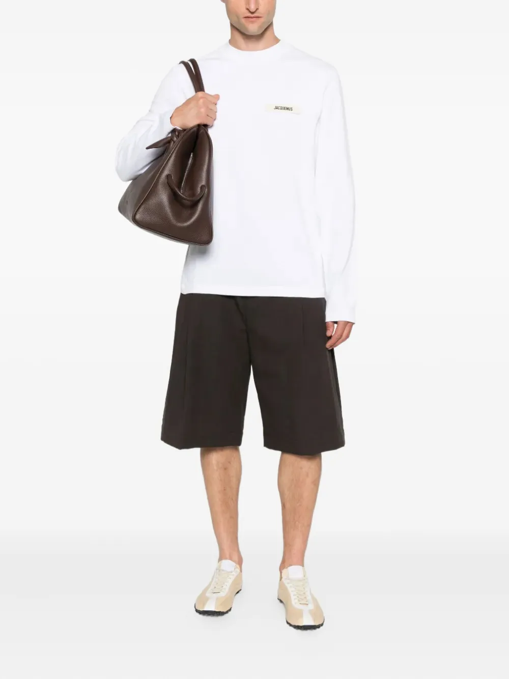 Jacquemus The Gros Grain long-sleeve T-shirt - Wit