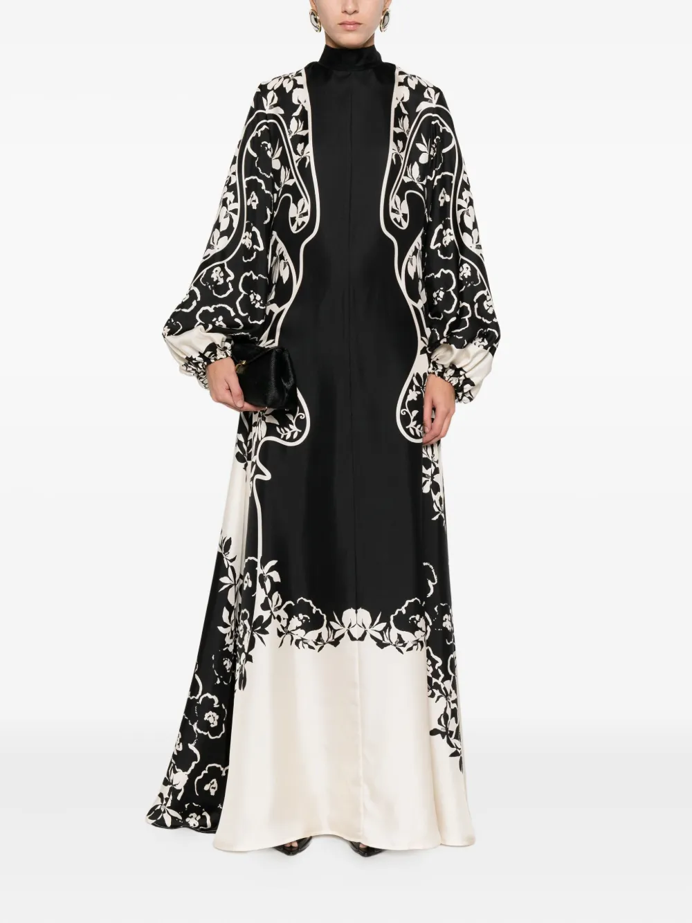 Raquel Diniz floral-print silk dress - Zwart