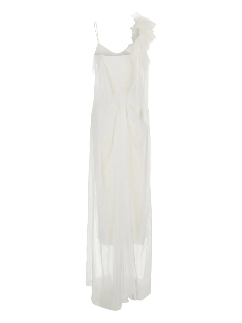 Alberta Ferretti ruffled one-shoulder maxi dress - White