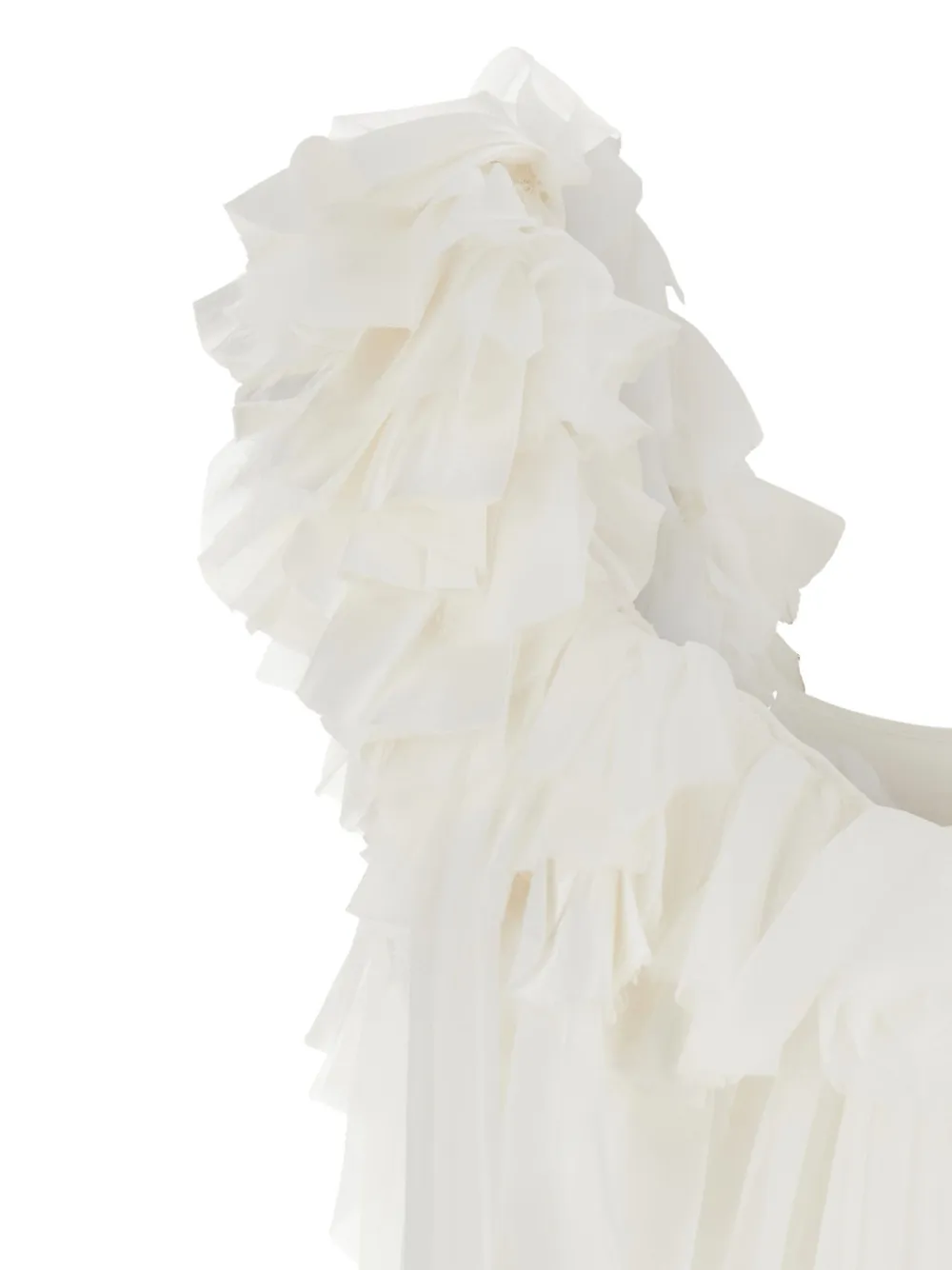 Alberta Ferretti Ruffled One-shoulder Maxi Dress In White