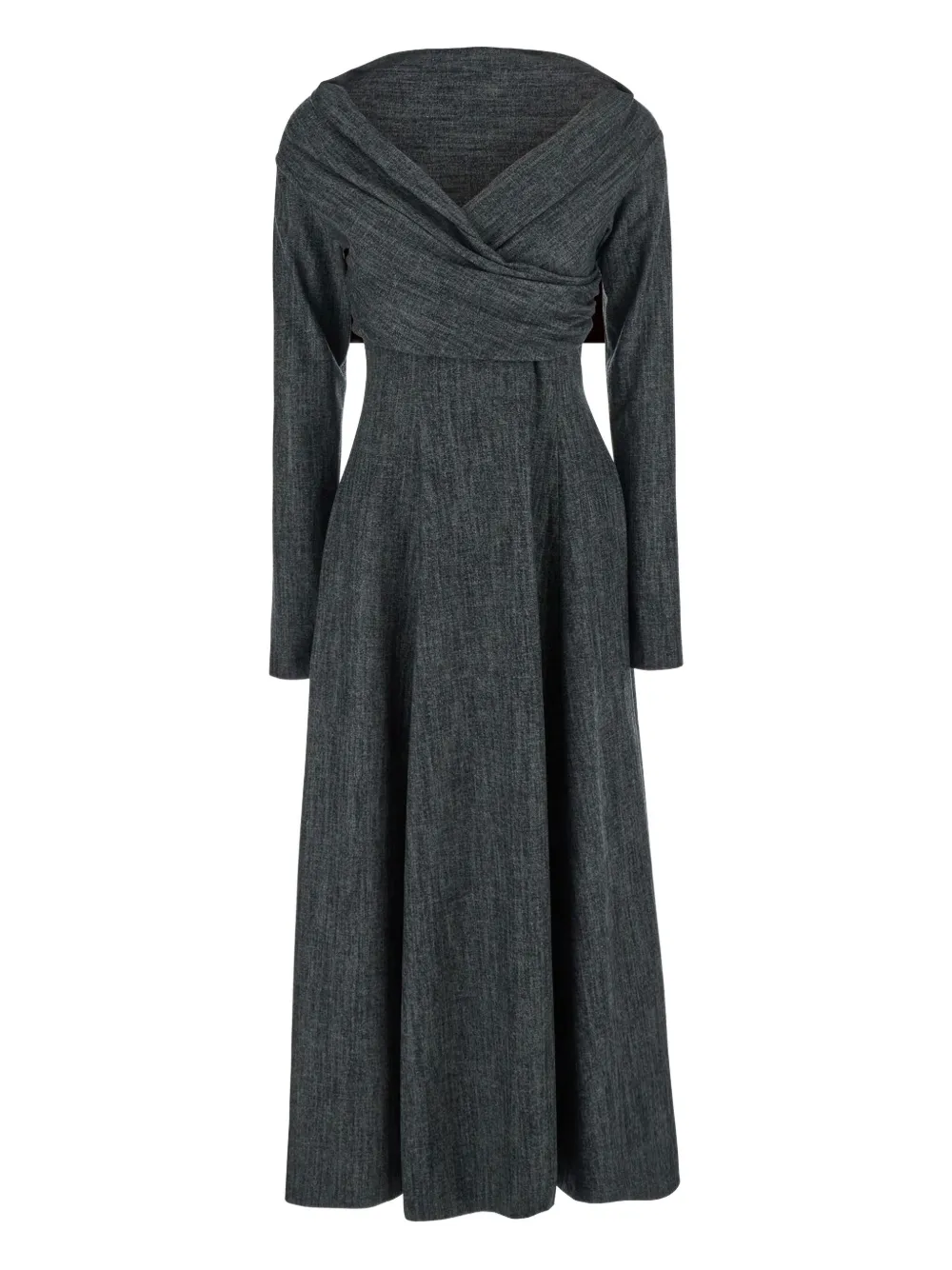 Alberta Ferretti off-shoulder wrap maxi dress - グレー Alberta Ferretti off-shoulder wrap maxi dress - グレー