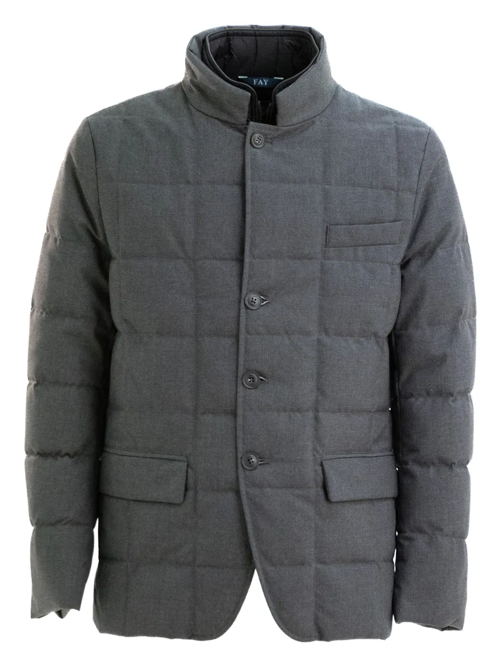 Fay check-pattern jacket - グレー Fay check-pattern jacket - グレー