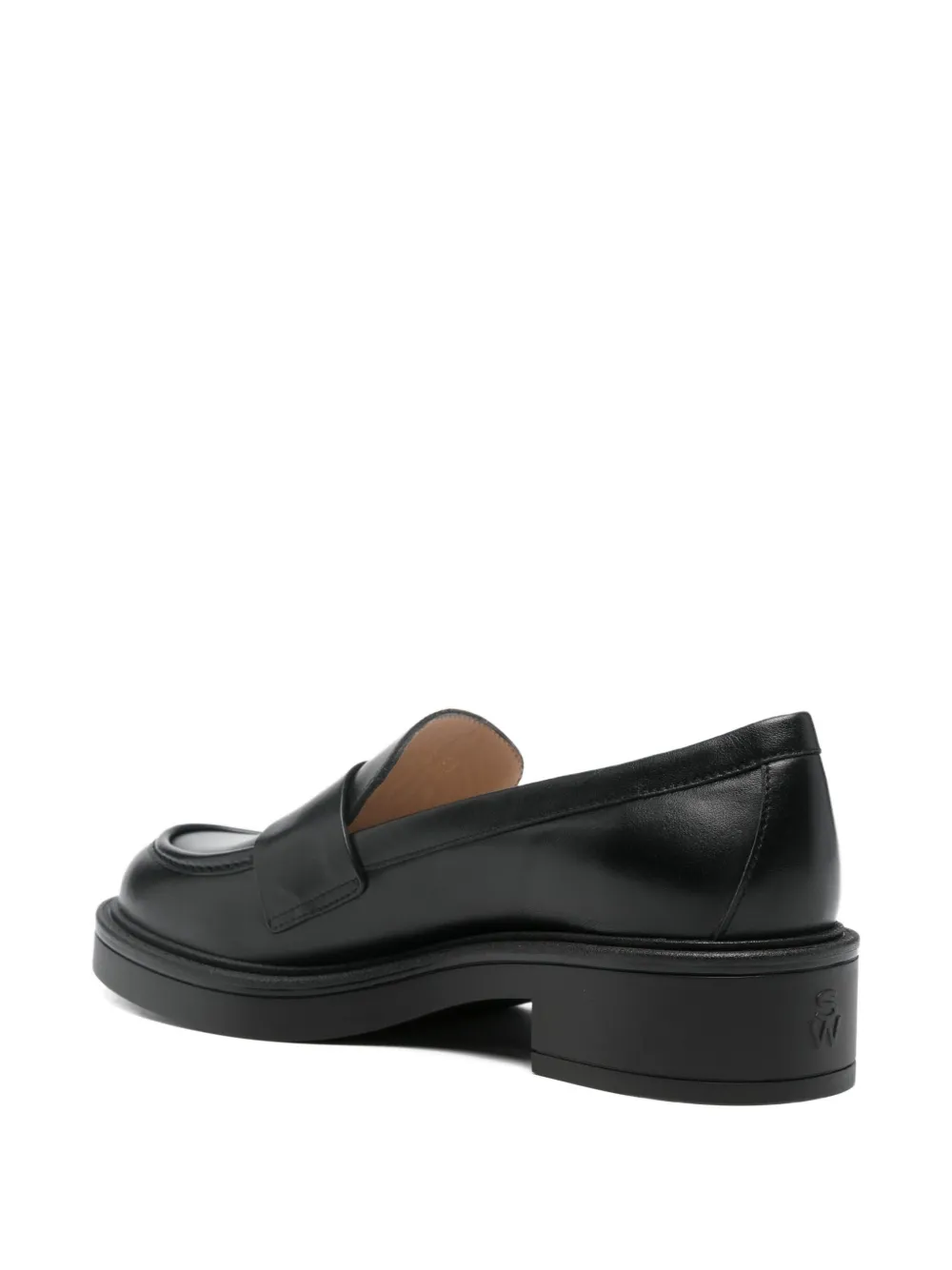 Stuart Weitzman penny leather loafers Black