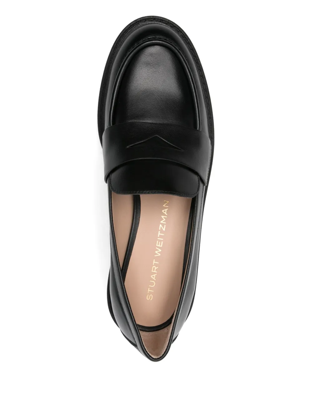 Stuart Weitzman penny leather loafers Black