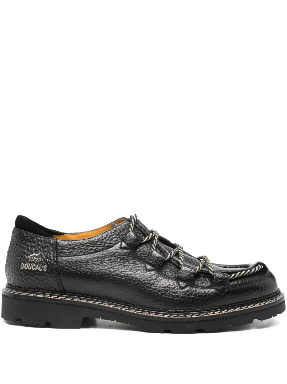 Doucal's leather rope-detail derby shoes Black