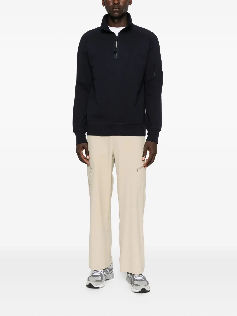 C.P. Company Sweater met halve rits - Blauw