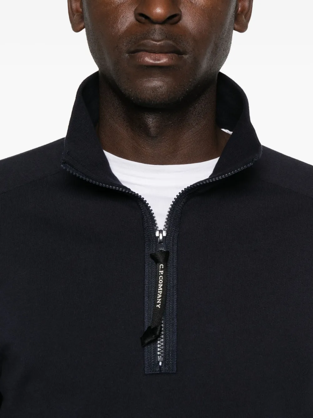 C.P. Company Sweater met halve rits Blauw