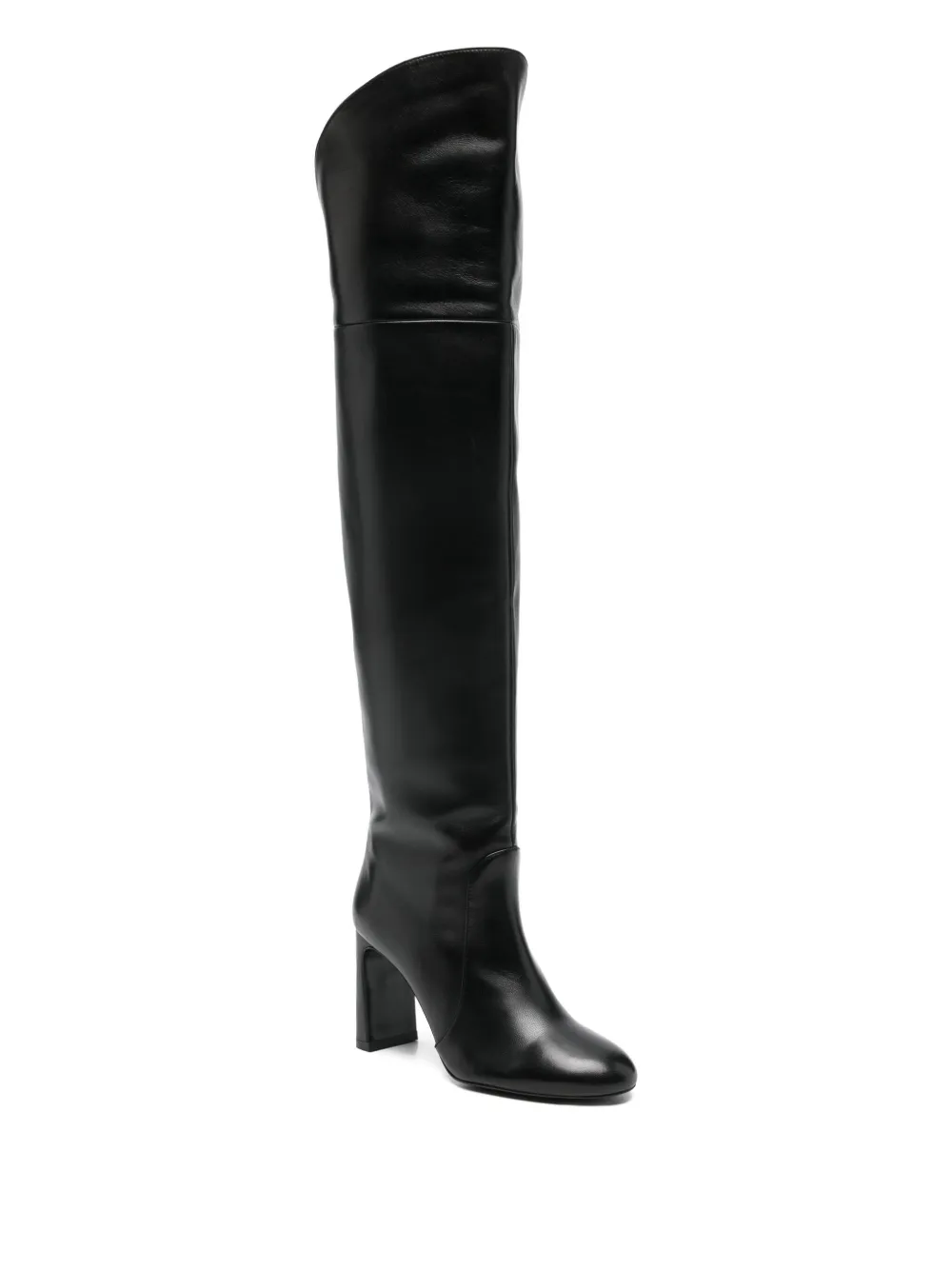 Stuart Weitzman slouchy leather over-the-knee boots Black