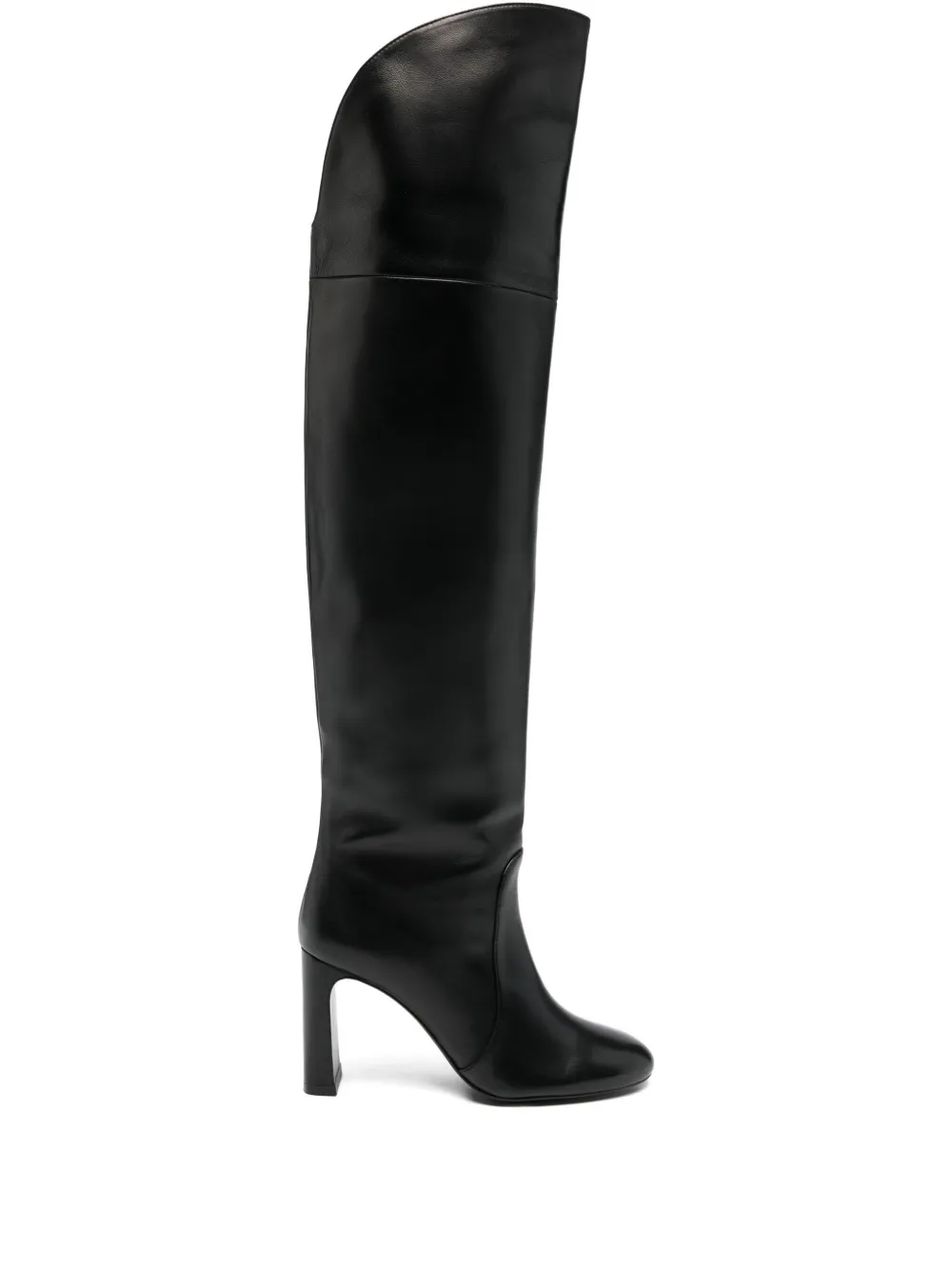 Stuart Weitzman slouchy leather over-the-knee boots Black