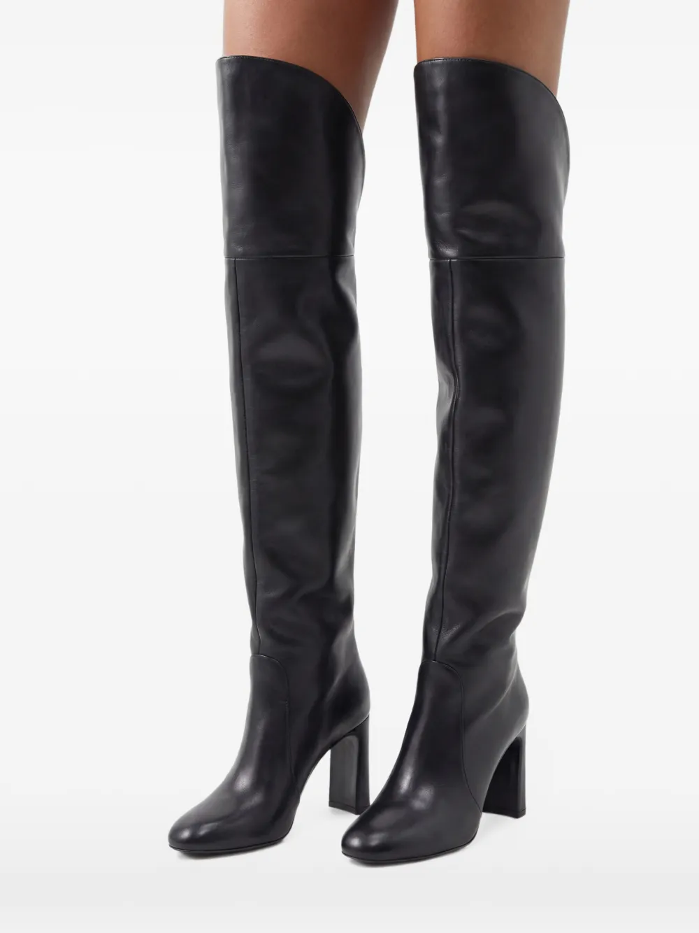 Stuart Weitzman Nonchalante leren overknee laarzen Zwart