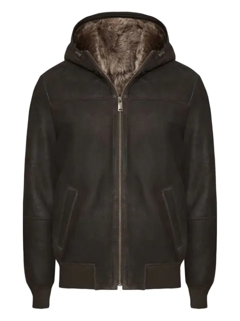 BIGARDINI hooded leather jacket