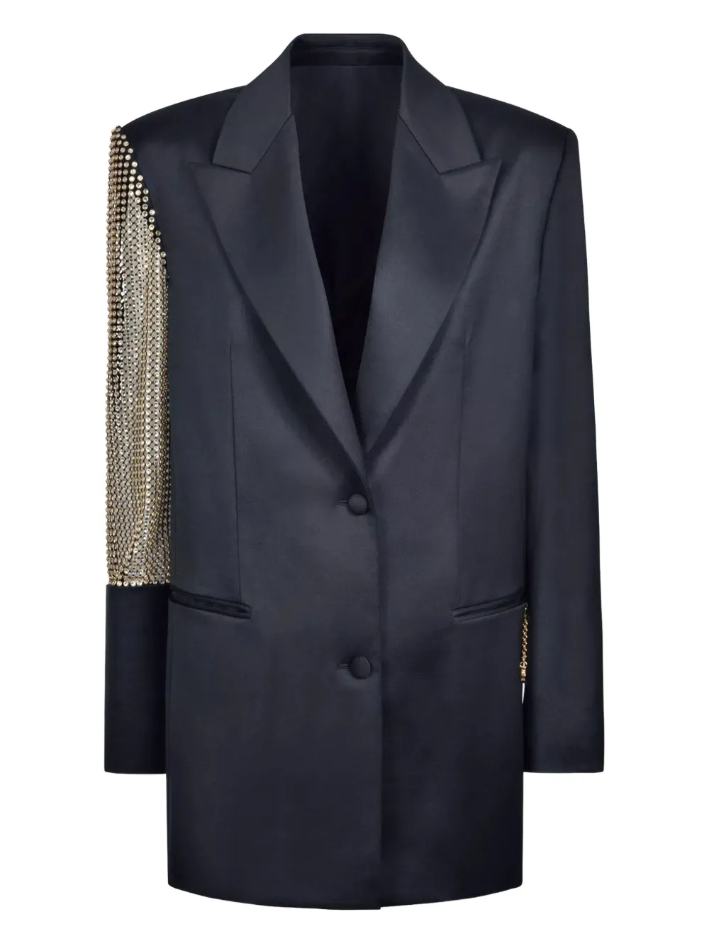 Christina Crawford Crystal-embellished Mini Dress In Black