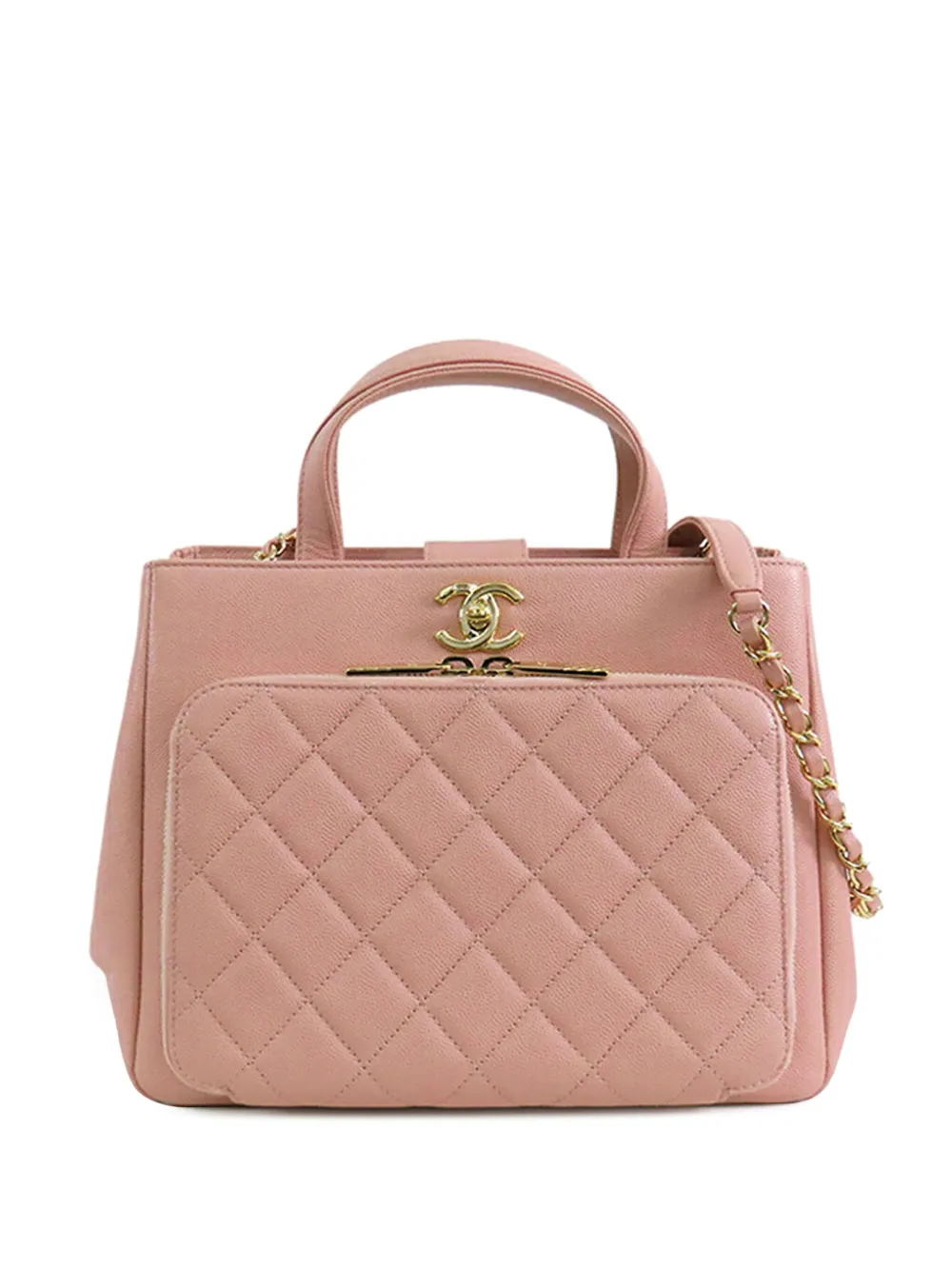CHANEL Pre-Owned 2018 CC Quilted Caviar Business Affinity satchel - CHANEL Pre-Owned 2018 CC Quilted Caviar Business Affinity satchel -