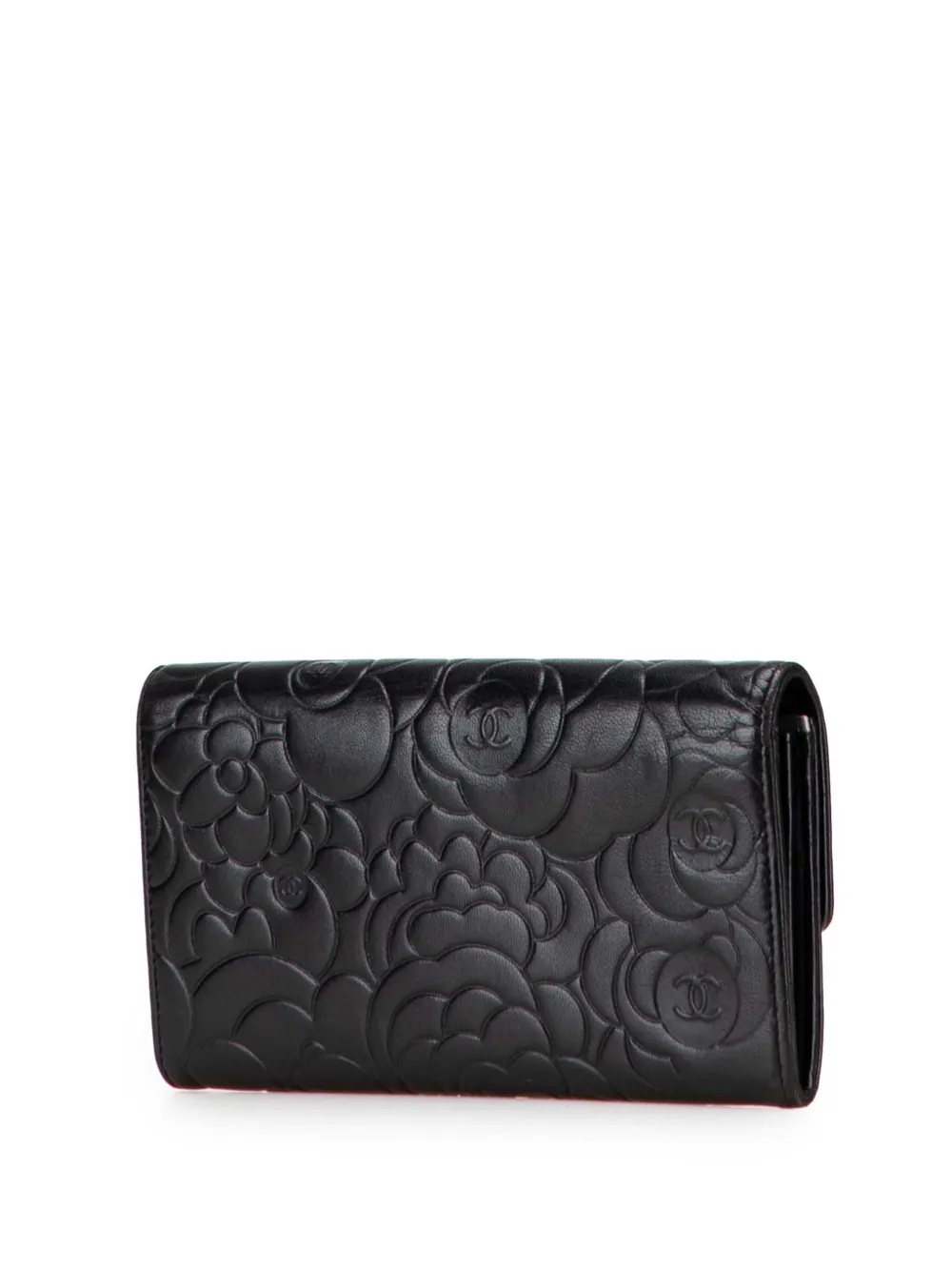 CHANEL Pre-Owned 2015-2016 CC Embossed Calfskin Camellia Flap Wallet long wallets | Image 2