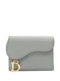 Christian Dior Pre-Owned 2000-2025 Grained Calfskin Saddle Trifold Wallet small wallets - Grey