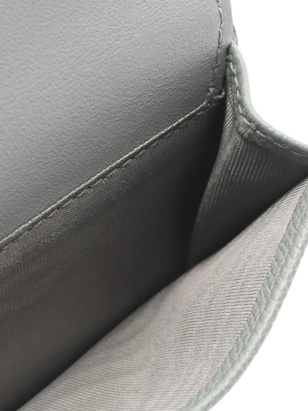 Pre-owned Dior 2000-2025 Grained Calfskin Saddle Trifold Wallet Small Wallets In Gray