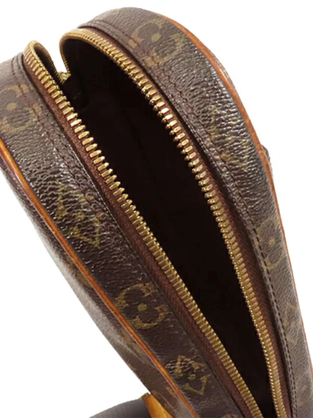 Pre-owned Louis Vuitton 2008 Monogram Pochette Gange Crossbody Bag In Brown