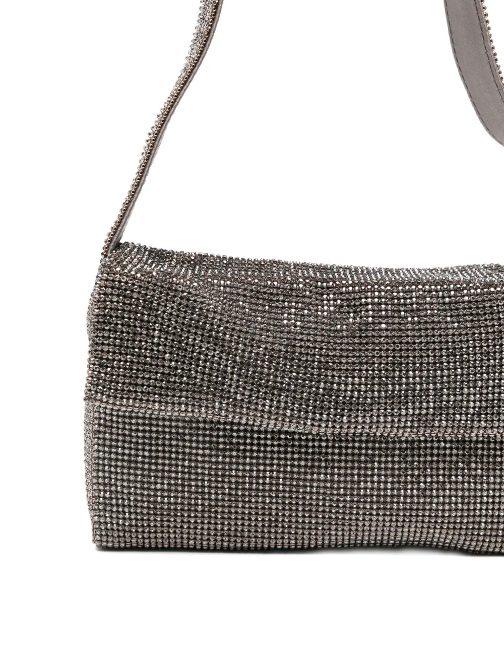 Benedetta Bruzziches Rhinestone-embellished Shoulder Bag In Silver