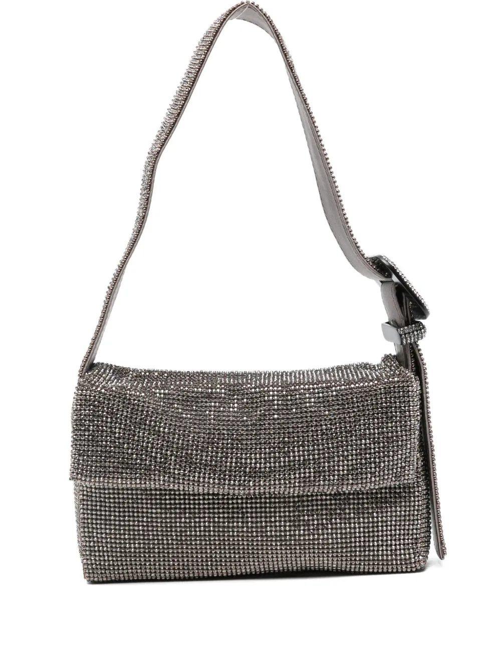 Benedetta Bruzziches Rhinestone-embellished Shoulder Bag In Silver