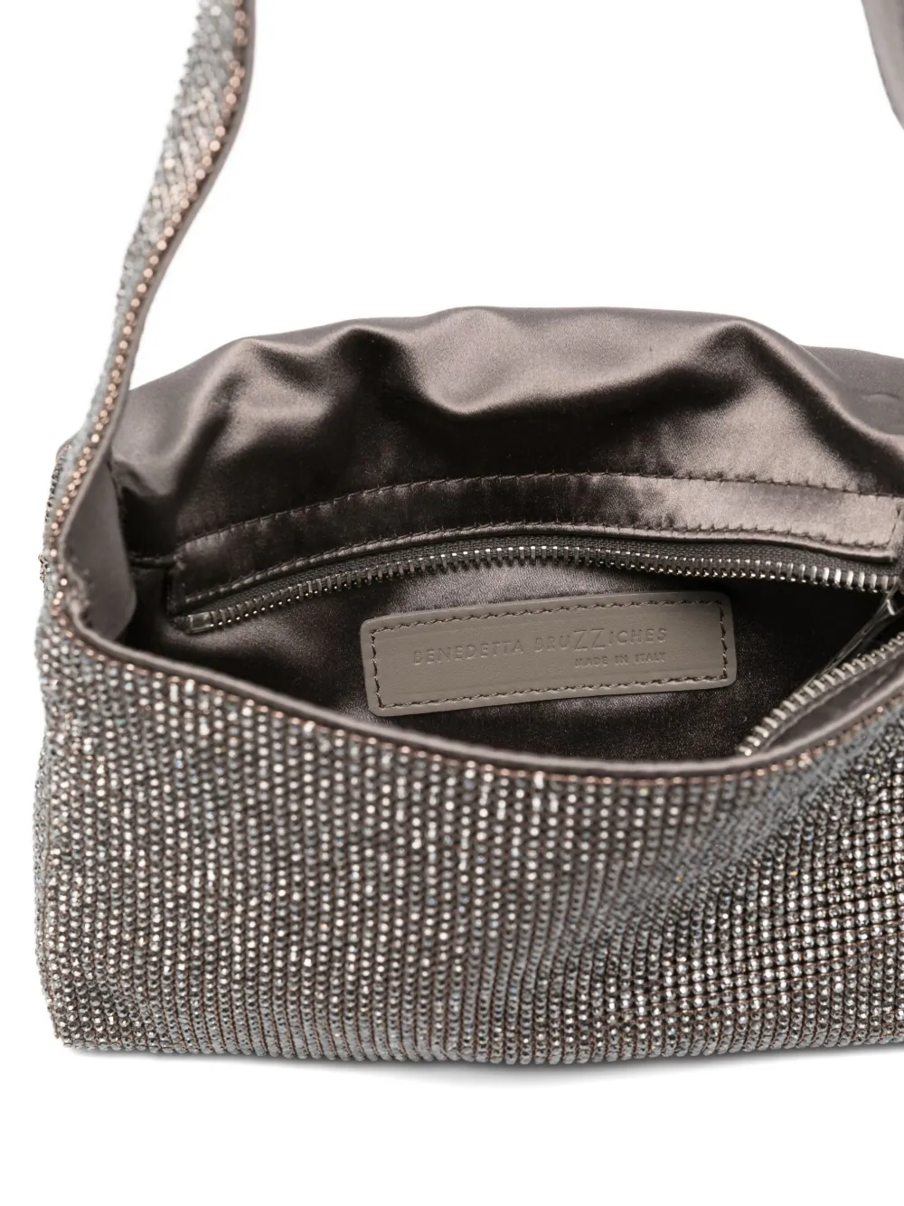 Benedetta Bruzziches Rhinestone-embellished Shoulder Bag In Silver