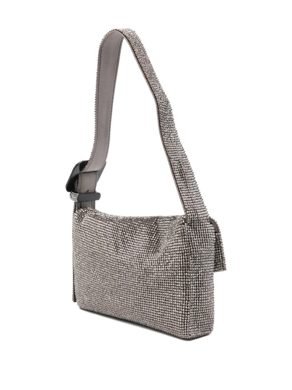 Benedetta Bruzziches Rhinestone-embellished Shoulder Bag In Silver