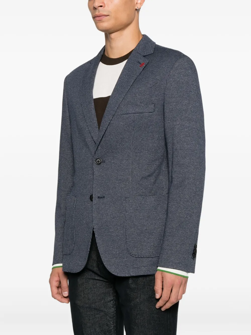 Liu •jo Checked Single-breasted Blazer In Blue