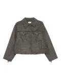 P.A.R.O.S.H. checked fringe jacket - Grey