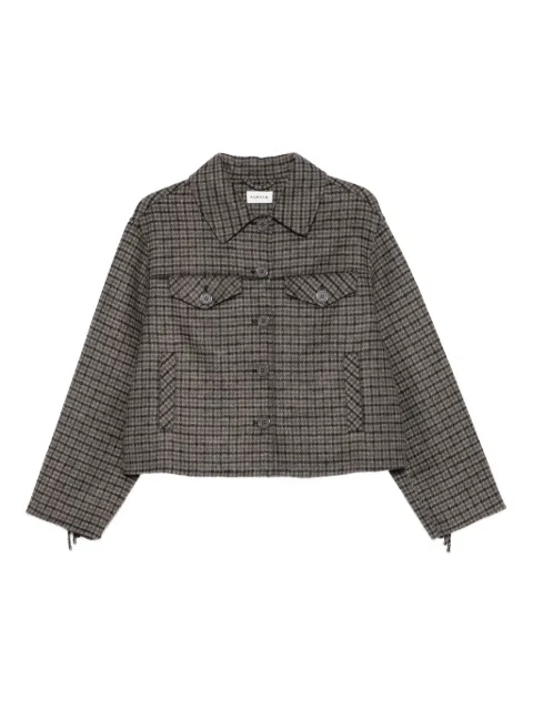 P.A.R.O.S.H. checked fringe jacket